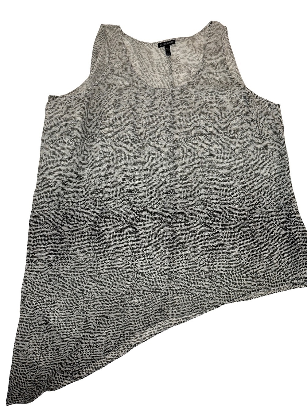 Eileen Fisher Asymmetric Hem Sheer Silk Tank Top XL